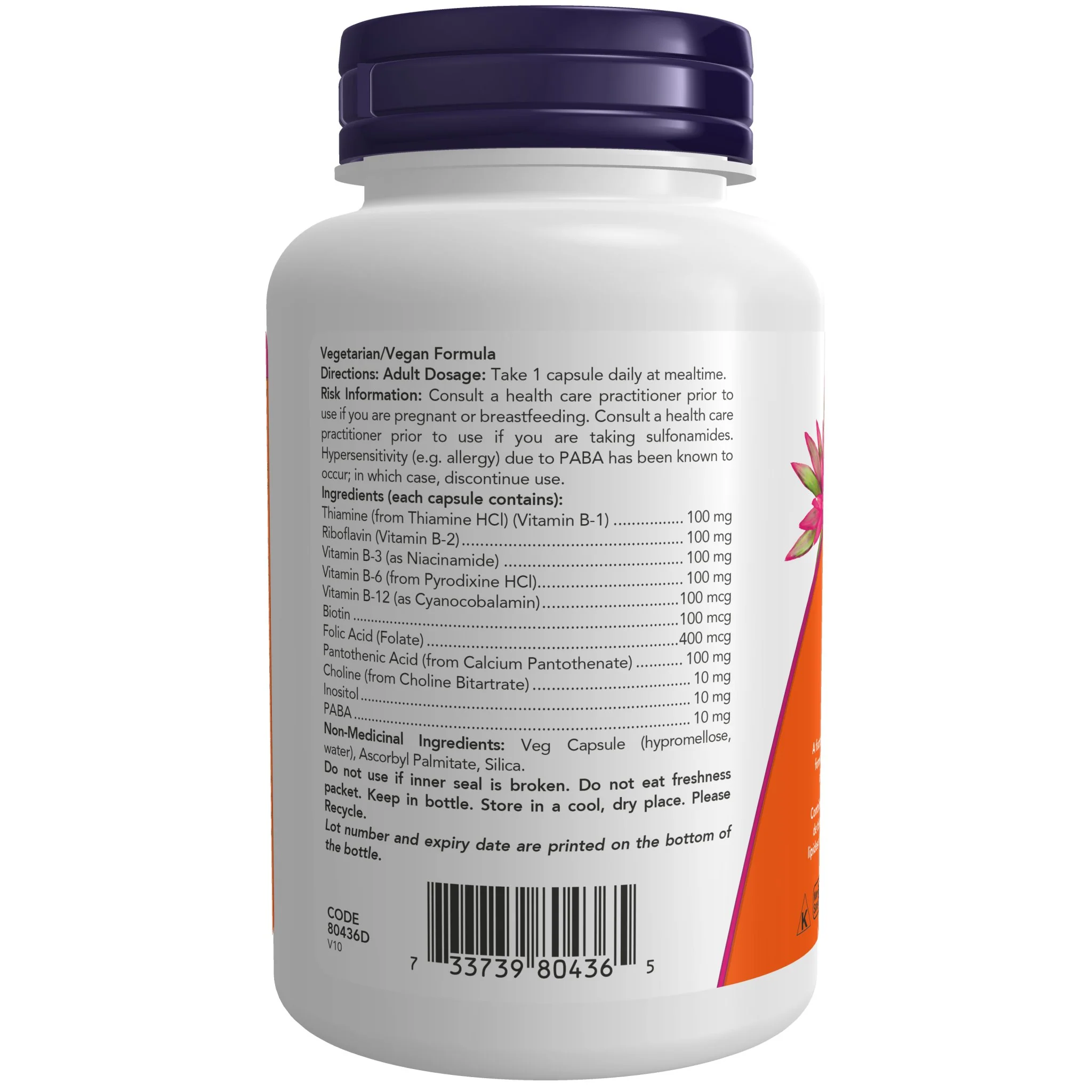 Now B-100, B Vitamins 100 Veg Capsules - Image 3