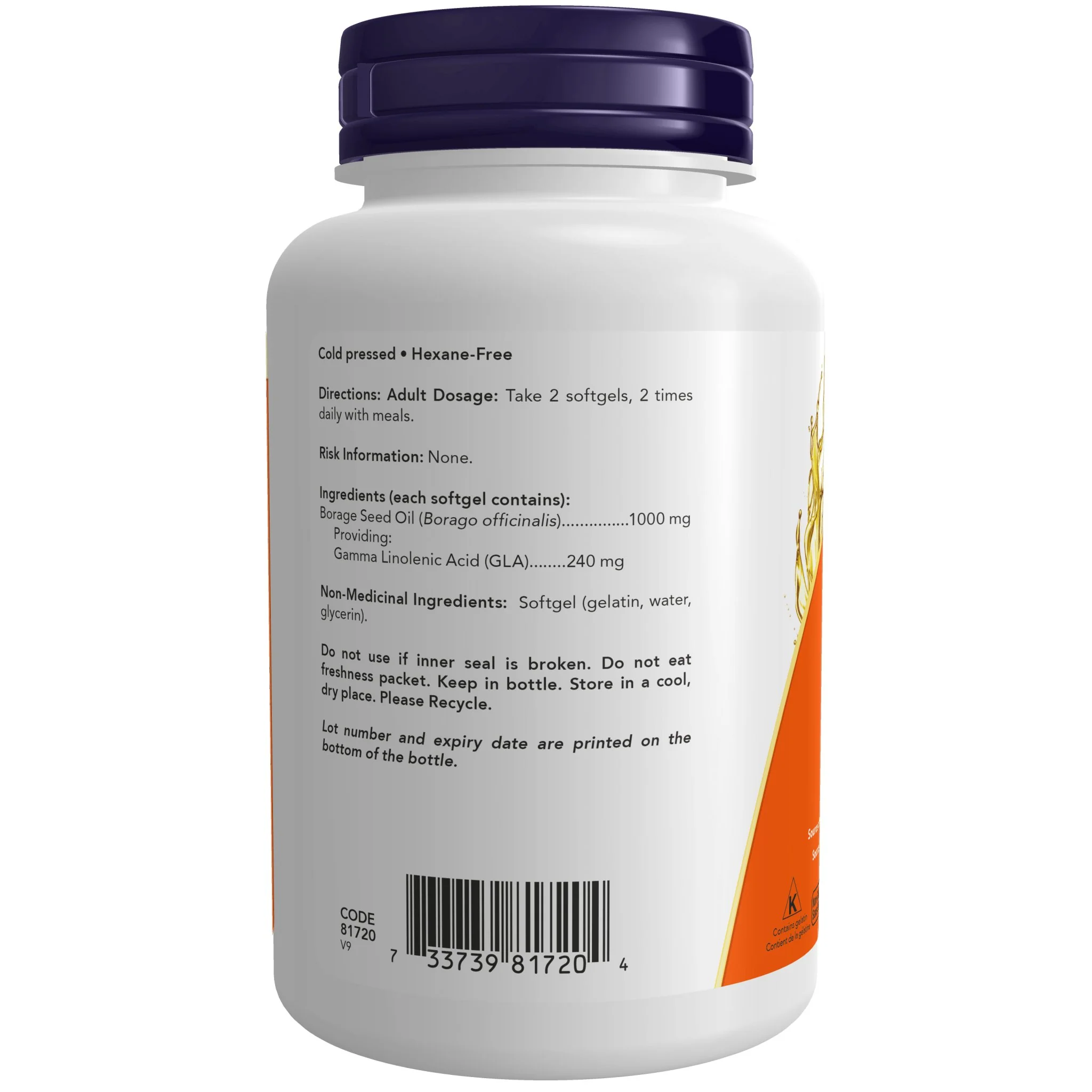 Now Borage Oil 1,000mg 60 Softgels - Image 3